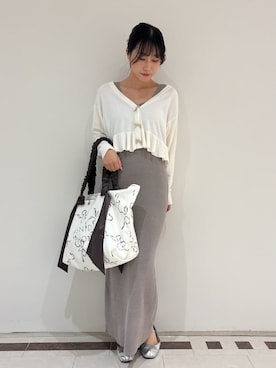 「SNIDEL HOME（スナイデルホーム）のオーガニックキャンバストート-BIG-（RIBBON）（トートバッグ、ブラウン系）」を使った、SNIDEL HOMEさんの夏コーディネート