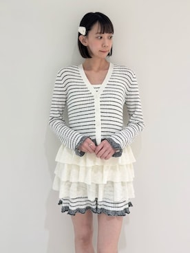 「SNIDEL HOME（スナイデルホーム）のチュールクリップ（ヘアピン、ホワイト系）」を使った、SNIDEL HOMEさんの夏コーディネート
