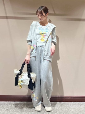 「SNIDEL HOME（スナイデルホーム）のオーガニックキャンバストート -SMALL-（トートバッグ、ブラック系）」を使った、SNIDEL HOMEさんの春コーディネート