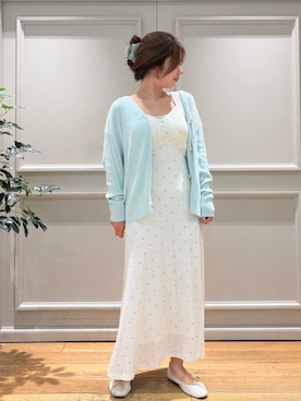 「アイテム（ヘアアクセサリー、グリーン系）」を使った、SNIDEL HOMEさん（レディース・156cm）の夏コーディネート