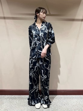 「アイテム（ルームウェア、ブルー系）」を使った、SNIDEL HOMEさん（レディース・153cm）の秋コーディネート
