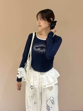 「アイテム（ヘアアクセサリー、グレー系）」を使った、SNIDEL HOMEさん（レディース・158cm）の秋コーディネート