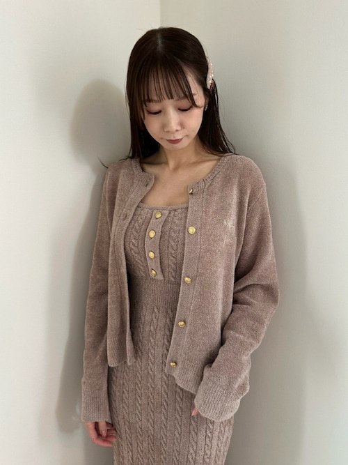 SNIDEL HOME ニットカーディガン＆ワンピース【Milky】 ケーブル SNIDEL HOME ニットカーディガン＆ワンピース【Milky】 ケーブル