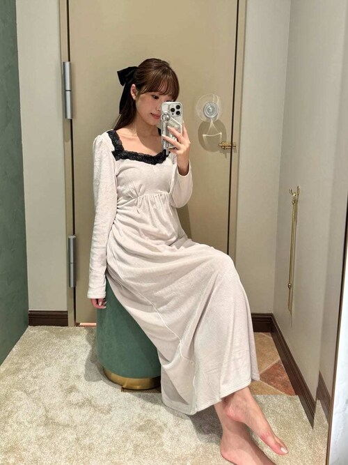 SNIDEL HOME ルームウェア 部屋着 シルキーフリースワンピース