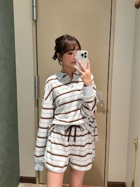 「アイテム（ルームウェア/パジャマ、ブルー系）」を使った、SNIDEL HOMEさん（レディース・159cm）の秋コーディネート