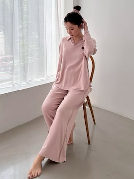 「アイテム（ルームウェア、ピンク系）」を使った、SNIDEL HOMEさん（レディース・159cm）の秋コーディネート