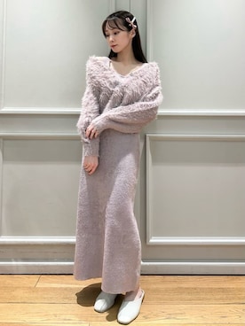 「ヘアクリップ」｜SNIDEL HOMEさん（レディース・153cm）の冬コーディネート