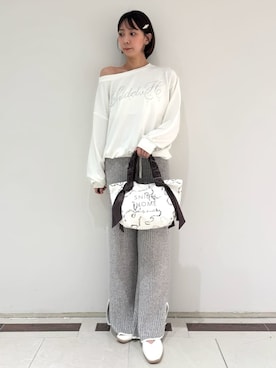 「アイテム（ルームウェア/パジャマ、ホワイト系）」を使った、SNIDEL HOMEさん（レディース・160cm）の秋コーディネート