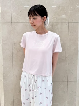 「SNIDEL HOME（スナイデルホーム）のコットンガーゼボリュームシュシュ（シュシュ、ホワイト系）」を使った、SNIDEL HOMEさんの夏コーディネート