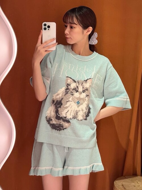 snidel catラメニットプルオーバー CATラメニットプルオーバー