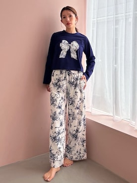 「アイテム（ルームウェア/パジャマ）」を使った、SNIDEL HOMEさん（レディース・159cm）の秋コーディネート