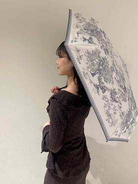 「SNIDEL HOME（スナイデルホーム）のクロシェラッフルカーディガン（ルームウェア/パジャマ、ブラウン系）」を使った、SNIDEL HOMEさんの春コーディネート