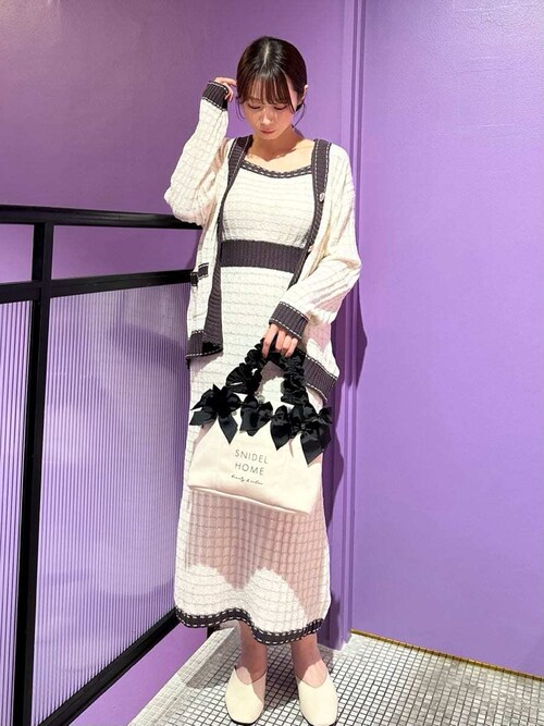 【未使用】SNIDEL  カーディガン＆タンクワンピースセット Snidel カーディガン&タンクワンピースセット ピンク スナイデル