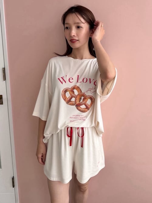 接触冷感】オーバーサイズカットセットアップ（ルームウェア/パジャマ