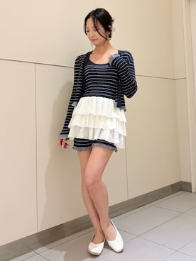 「SNIDEL HOME（スナイデルホーム）のキルティングバンス（バレッタ/ヘアクリップ、ホワイト系）」を使った、SNIDEL HOMEさんの夏コーディネート