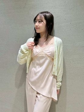 「SNIDEL HOME（スナイデルホーム）の【接触冷感】【UVカット】ニットカーディガン（ルームウェア/パジャマ、ホワイト系）」を使った、SNIDEL HOMEさんの春コーディネート
