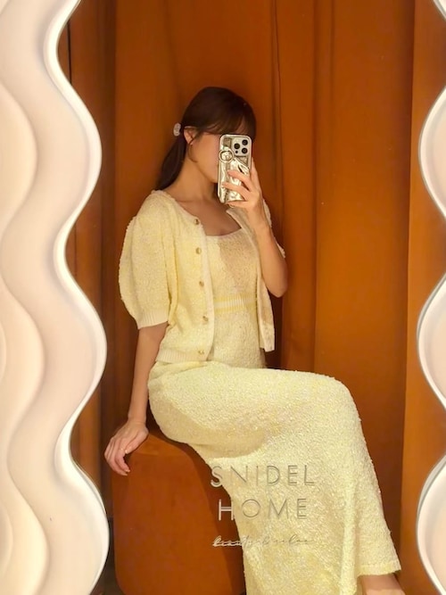 ツイードニットワンピース（ルームワンピース）｜SNIDEL HOME