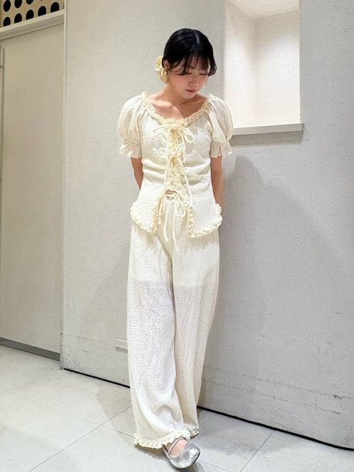 SNIDEL HOME パジャマ ルームウェア カットフリルセットアップ