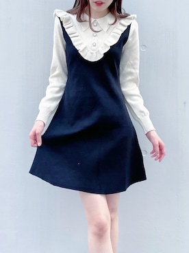 デコルテフリルニットワンピース titty&Co.Petit（デコルテ