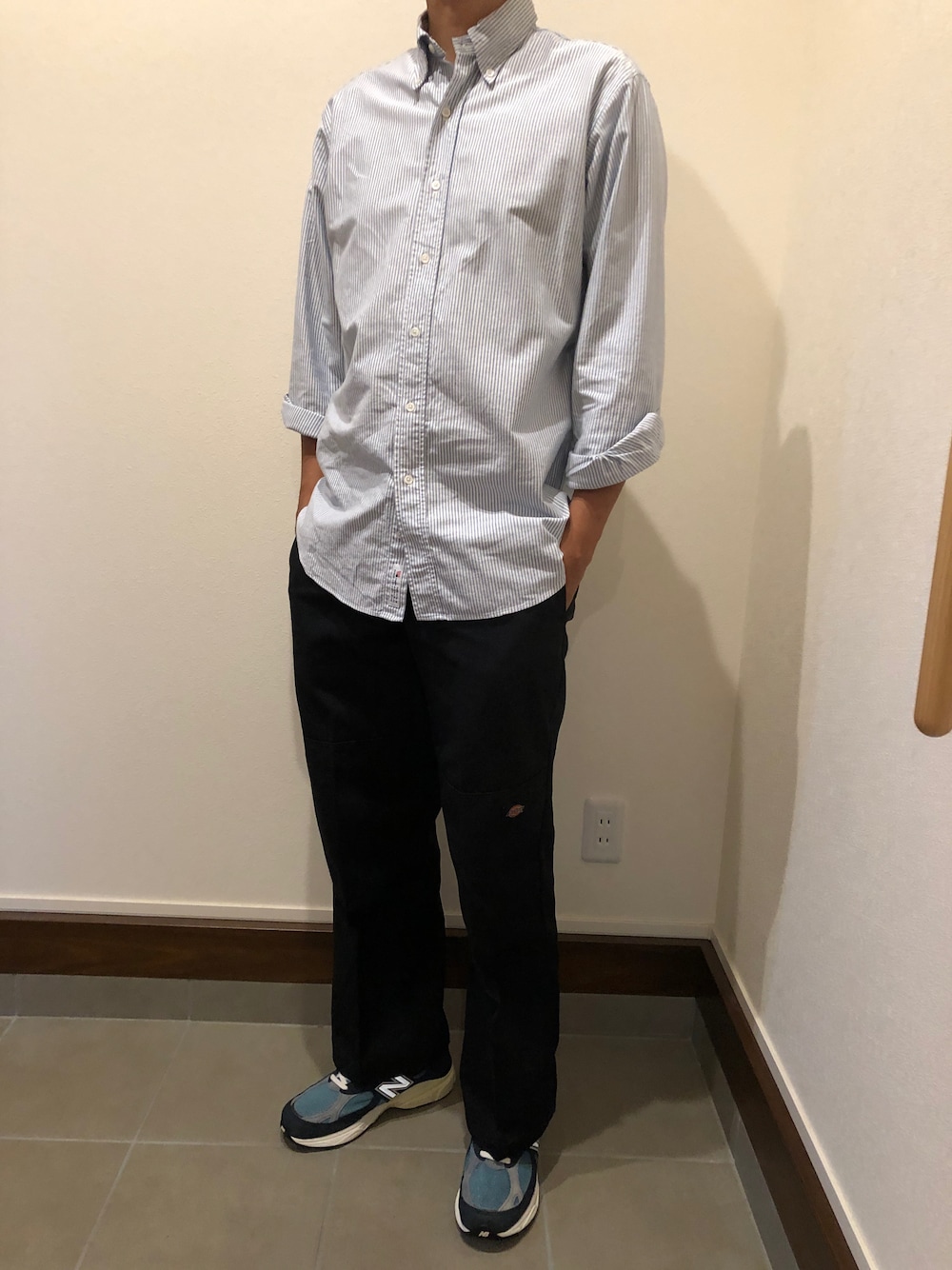 「BROOKS BROTHERSのアイテム（シャツ/ブラウス、ホワイト系）」を使った、僕の趣味Channelさん（メンズ・178cm）の秋コーディネートの1枚目の写真