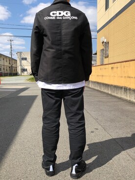「CDG（シーディージー）のアイテム（ジャケット/アウター）」を使った、僕の趣味Channelさん（メンズ・178cm）の春コーディネート