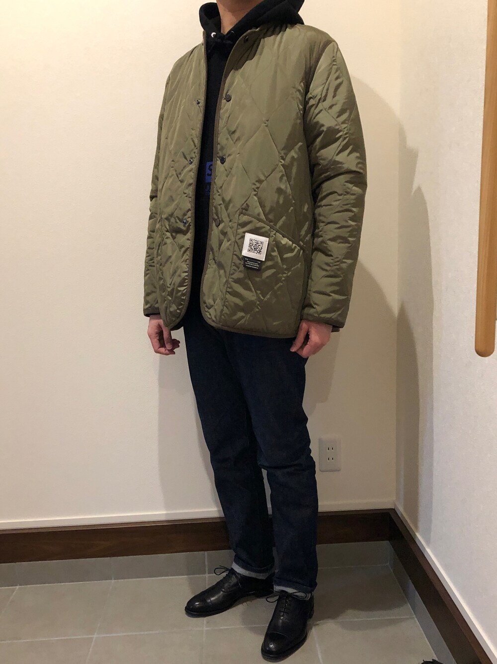「キルティング、JUNYA WATANABE MAN」｜「FUMITO GANRYUのアイテム（その他アウター、グリーン系）」を使った、僕の趣味Channelさん（メンズ・178cm）の冬コーディネートの1枚目の写真