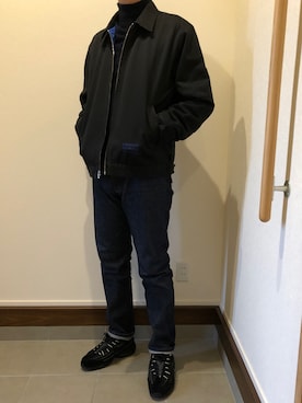 「Supreme （シュプリーム）のアイテム（ブルゾン）」を使った、僕の趣味Channelさん（メンズ・178cm）の冬コーディネート