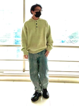 「ADER error（アーダーエラー）のアイテム（パンツ）」を使った、🇹🇼 ジェス_柚子パパさん（メンズ・173cm）の春コーディネート