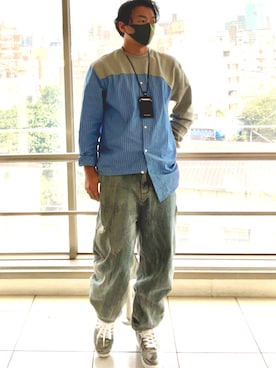 「ADER error（アーダーエラー）のアイテム（パンツ）」を使った、🇹🇼 ジェス_柚子パパさん（メンズ・173cm）の春コーディネート