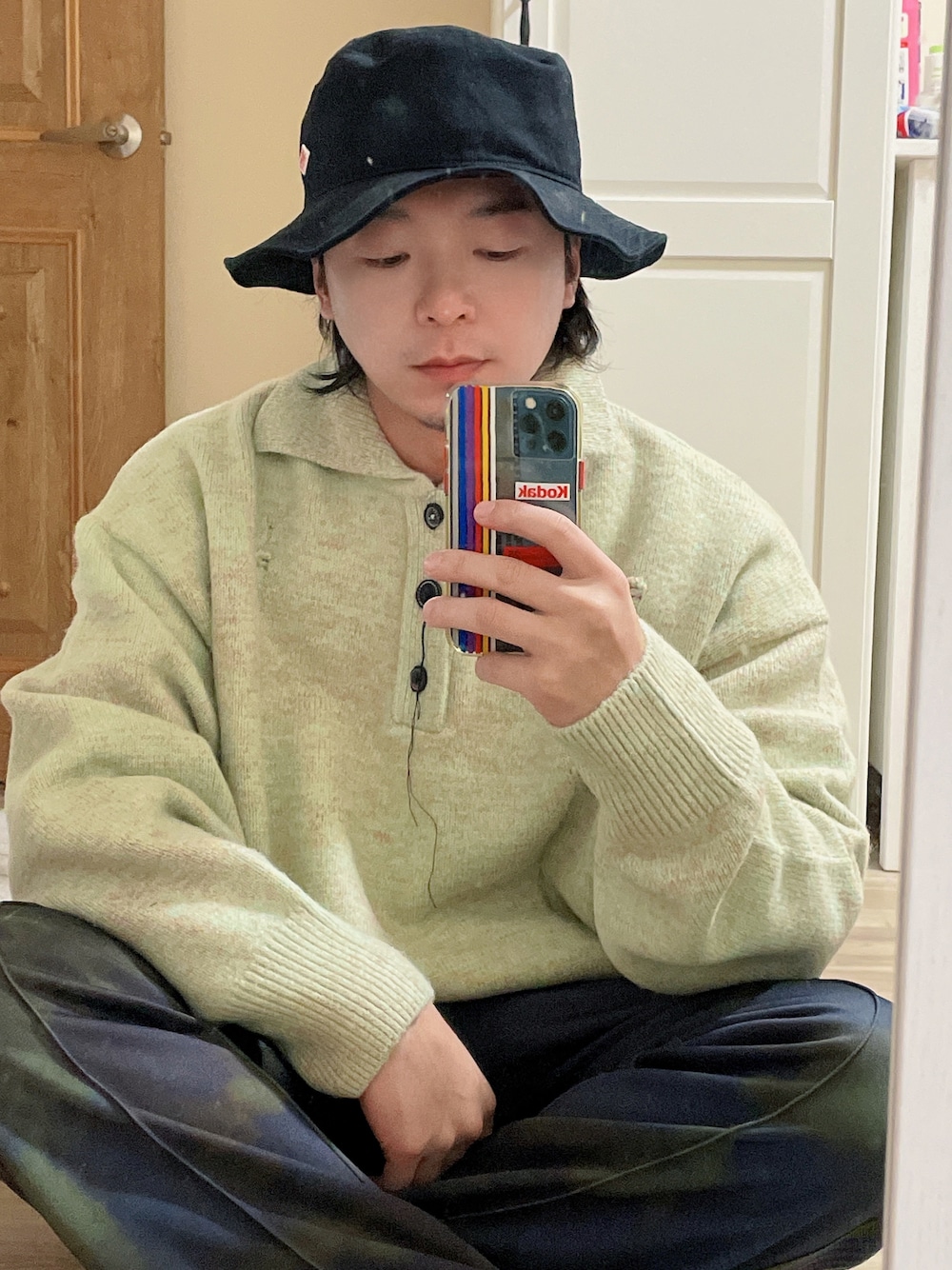 「ootd、休閒、通勤穿搭、漁夫帽」｜「DANTONのアイテム（帽子、ブラック系）」を使った、🇹🇼 ジェス_柚子パパさん（メンズ・173cm）の春コーディネートの1枚目の写真
