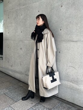 「TODAYFUL（トゥデイフル）のアイテム（トレンチコート）」を使った、chisaさん（レディース・164cm）の秋コーディネート