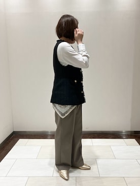 「ゴールド」｜HIMIKO　札幌丸井今井店さん（レディース・152cm）の春コーディネート