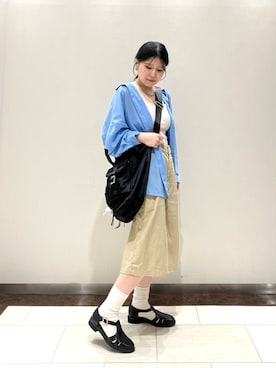 「HIMIKO（ヒミコ）の【HIMIKO】【撥水】ラウンドトゥグルカシューズ/661502（パンプス、ブラック系）」を使った、HIMIKO　札幌丸井今井店さん（レディース・152cm）の春コーディネート