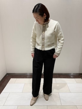 「HIMIKO（ヒミコ）のアイテム（ローファー）」を使った、HIMIKO　札幌丸井今井店さん（レディース・161cm）の冬コーディネート