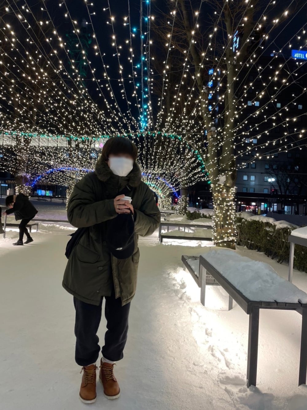 「あけましておめでとうございます」｜「PALACEのアイテム（キャップ、ブラック系）」を使った、mizükiさん（メンズ・170cm）の冬コーディネートの1枚目の写真