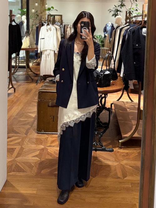 サテンレースアシメキャミ（キャミソール）｜LOUNGEDRESS（ラウンジ