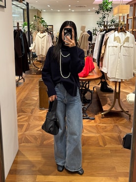 「レディースファッション」｜「アイテム（アクセサリー）」を使った、manami さん（レディース・168cm）の秋コーディネート