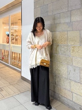 「アイテム（キャミソール）」を使った、manami さん（レディース・168cm）の秋コーディネート