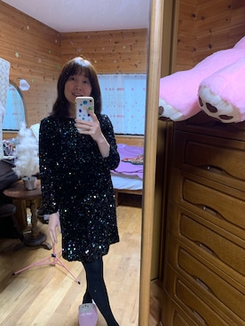 「ZARA（ザラ）のアイテム（ドレス）」を使った、mamo3377さん（レディース・160cm）の冬コーディネート