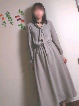 「アイテム（ワンピース/ドレス、シルバー系）」を使った、ユキたさん（レディース・160cm）の秋コーディネート