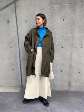 「#今日のコーデ」｜「アイテム（モッズコート）」を使った、YAMAGATA_172cmさん（レディース・172cm）の秋コーディネート