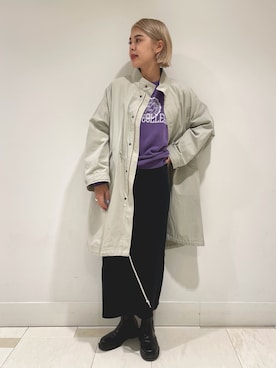 「SHENERY（シーナリー）のアイテム（モッズコート）」を使った、YAMAGATA_172cmさん（レディース・172cm）の秋コーディネート