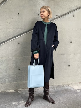 「SHENERY（シーナリー）のアイテム（チェスターコート）」を使った、YAMAGATA_172cmさん（レディース・172cm）の秋コーディネート