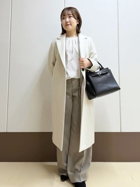 「アイテム（スーツジャケット、ブラウン系）」を使った、Rikoさん（レディース・152cm）の冬コーディネート