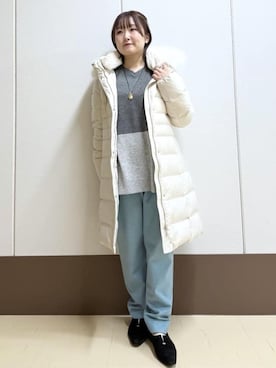 「アイテム（ダウンジャケット/コート）」を使った、Rikoさん（レディース・152cm）の冬コーディネート