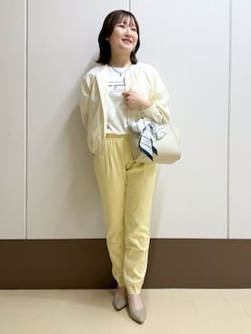 「INDIVI（インディヴィ）のアイテム（ブルゾン）」を使った、Rikoさん（レディース・152cm）の春コーディネート