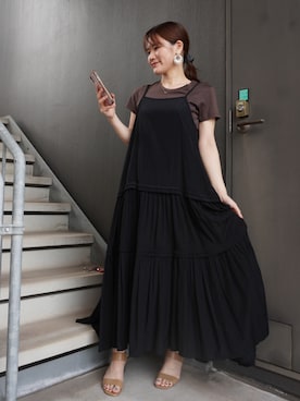 「LOUNGEDRESS（ラウンジドレス）のアイテム」を使った、rirarirarirakoさん（レディース・153cm）の夏コーディネート