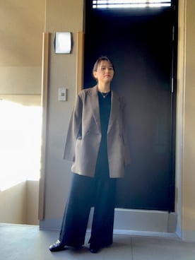 「スリット」｜「アイテム（その他アウター）」を使った、rirarirarirakoさん（レディース・153cm）の冬コーディネート