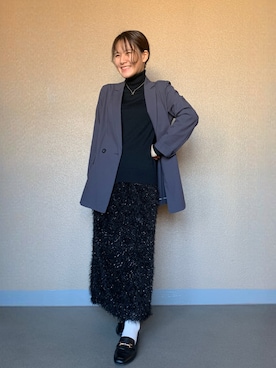 「ORiental TRaffic（オリエンタルトラフィック）のビットモチーフスクエアトゥローファー/11310（ローファー）」を使った、rirarirarirakoさん（レディース・153cm）の冬コーディネート