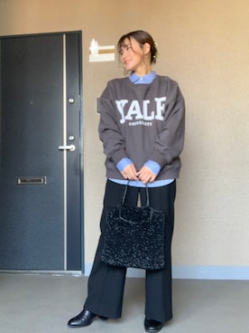 「theory（セオリー）のアイテム（パンツ）」を使った、rirarirarirakoさん（レディース・153cm）の冬コーディネート